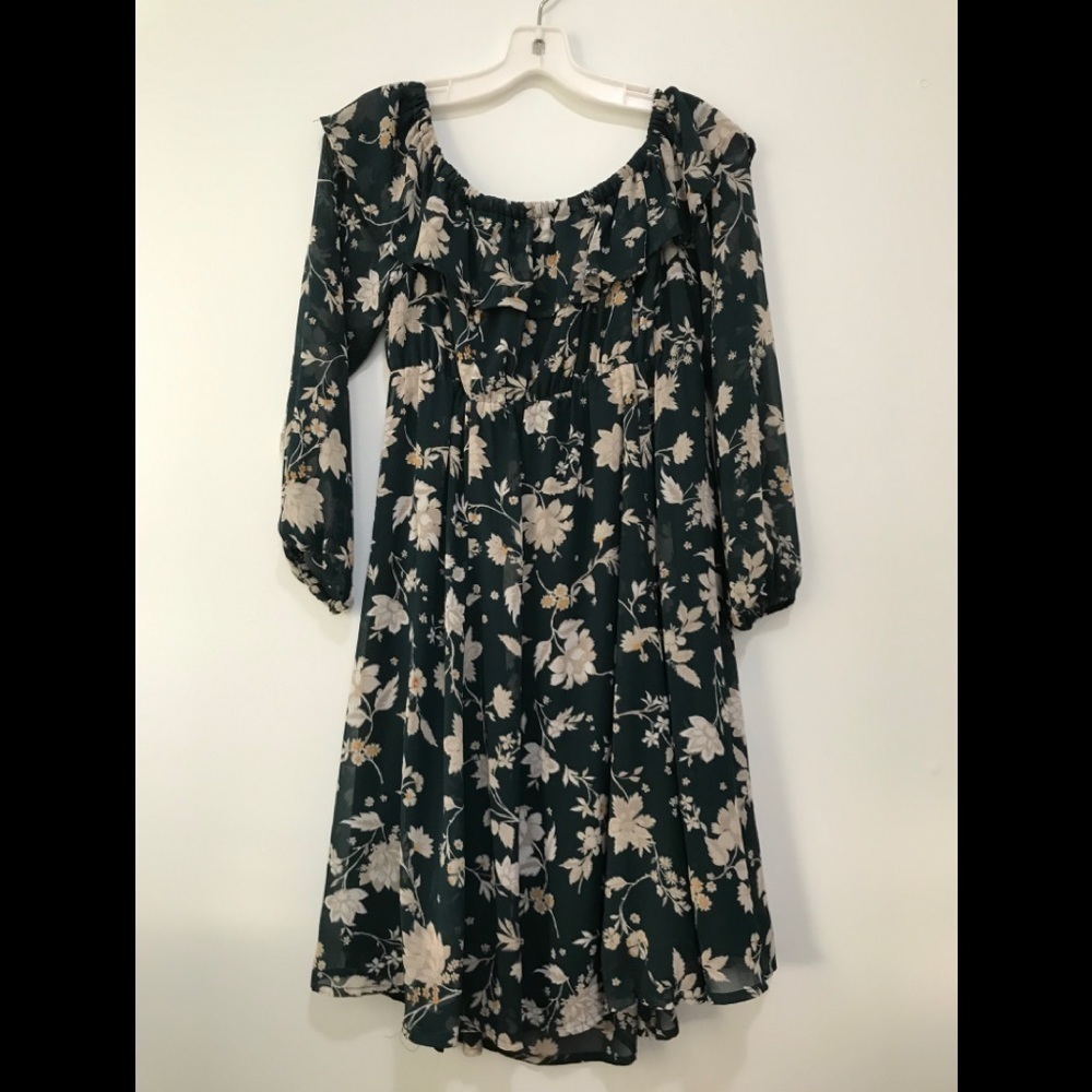 TORRID FLORAL CHIFFON OFF SHOULDER SKATER DRESS cc. - Picture 6 of 16